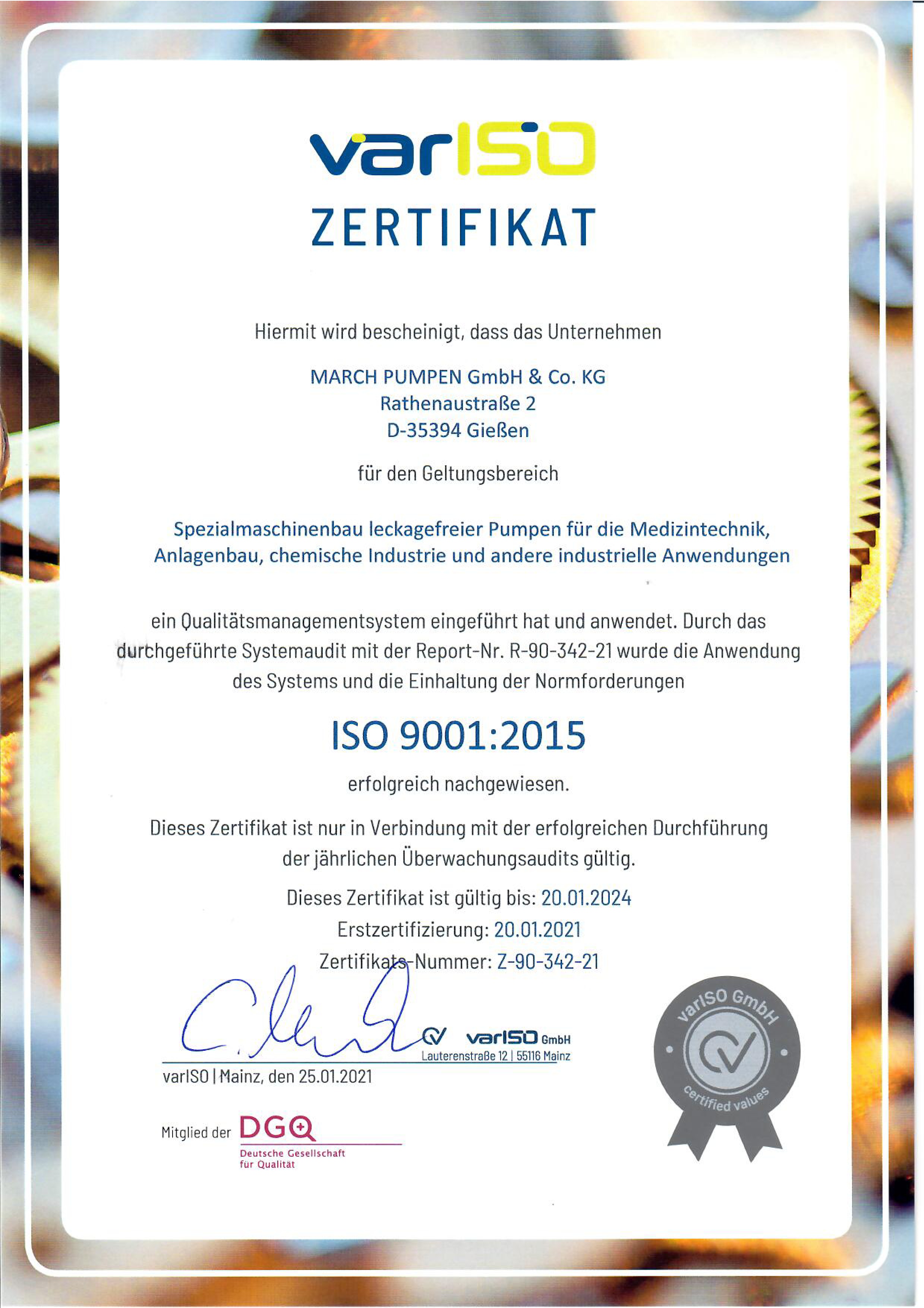 ISO 9001:2015 Certificate